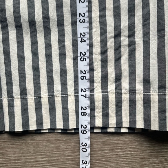 Everlane Poplin Linen Slip Dress V-Neck Black and White Stripe Size 6 Medium - Picture 6 of 12